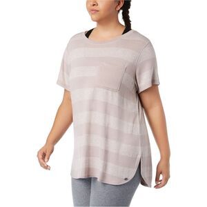 Calvin Klein Womens Plus Size Rugby Stripe Basic T-Shirt, NWT